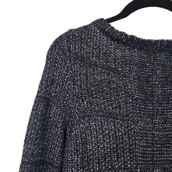 White House Black Market Women's Navy, Silver Metallic Long Tunic Sweater Size S - Picture 9 of 11